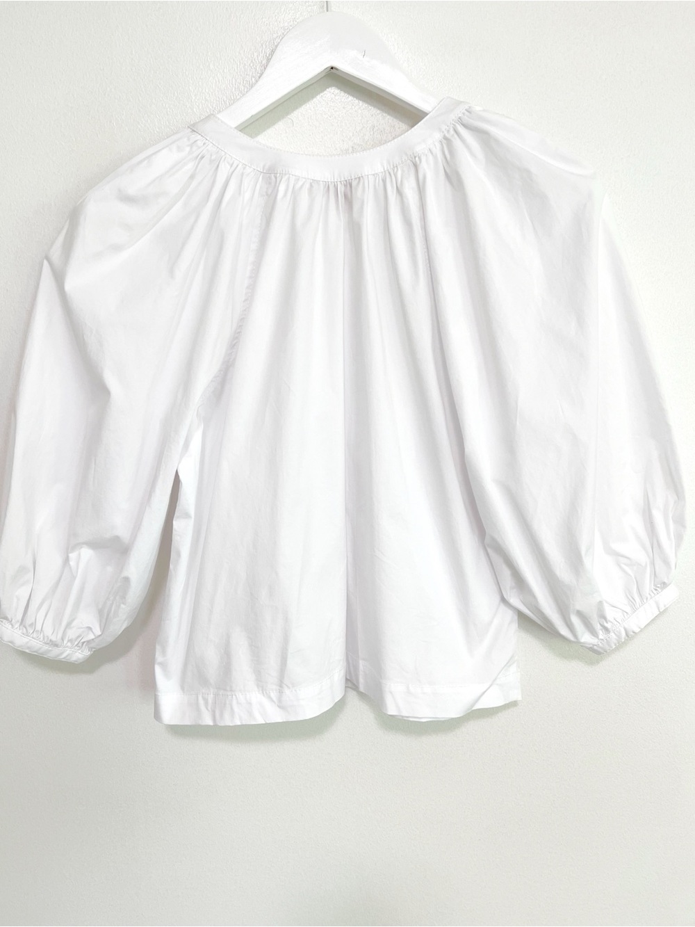 Staud Dill Blouse Stretch Cotton Poplin Button Front White Size XS - Picture 7 of 11